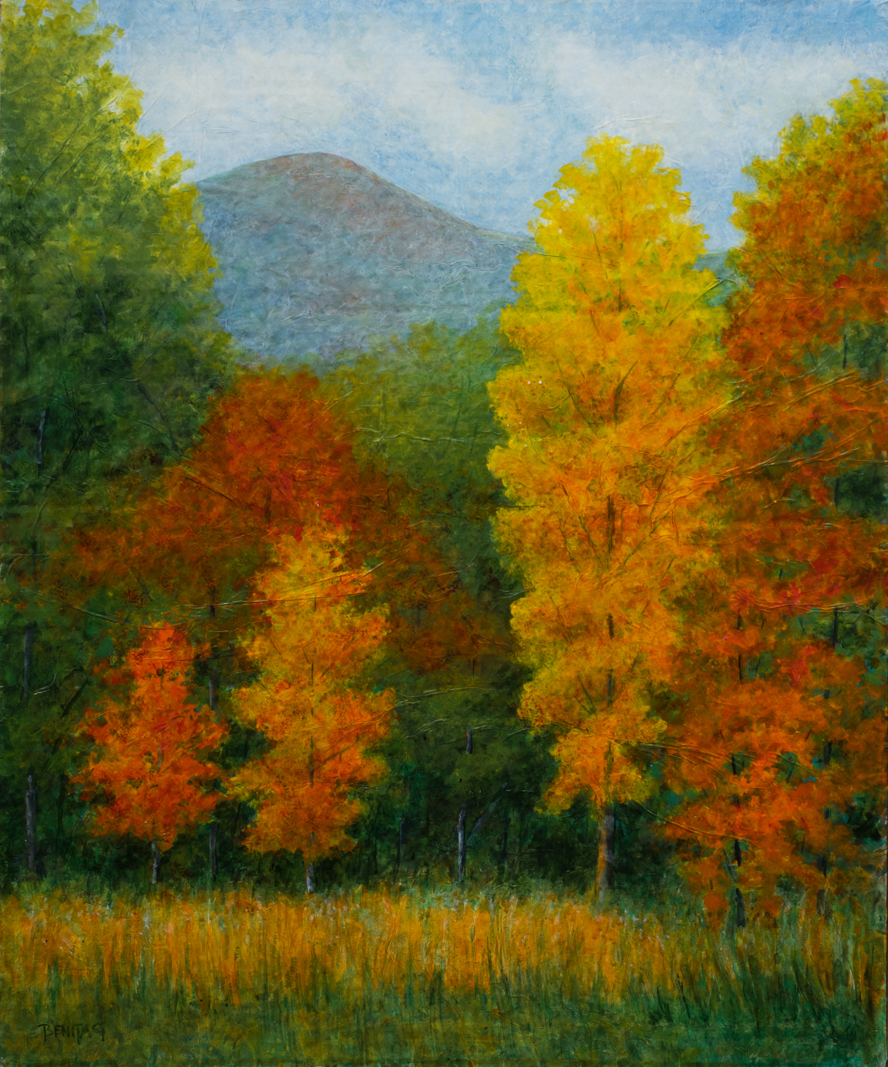 Fall at Over the Hill IV, Benita Rauda Gowen, acrylic collage