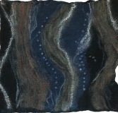Dark Rivers Joining, Dabney Kirchman, handmade merino wool felt, 22 x 22