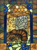 Stained glass window “Save the Bees," Heidi Morf